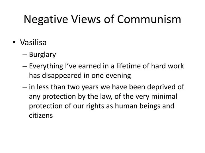 negative views of communism
