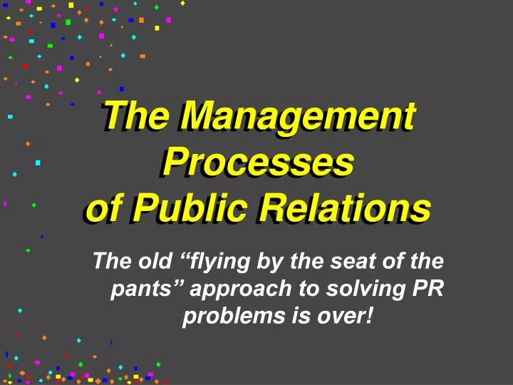 the management processes of public relations