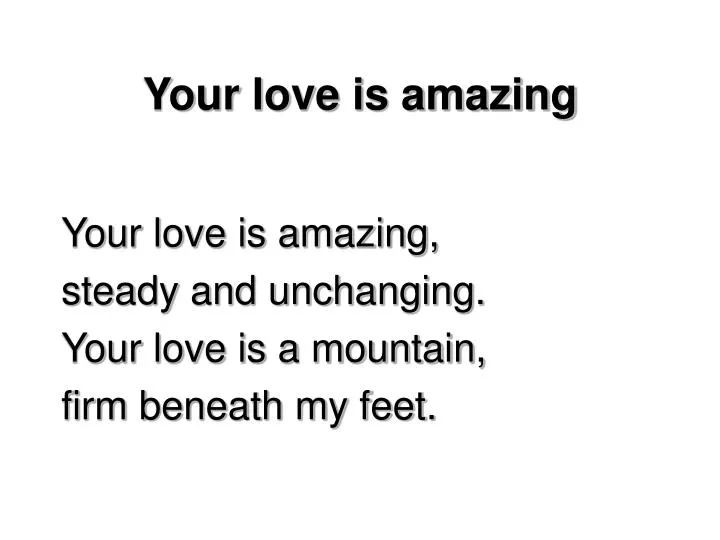 your love is amazing
