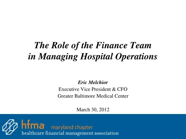 the role of the finance team in managing hospital operations