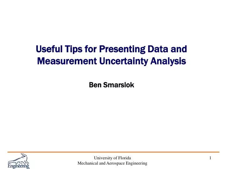 useful tips for presenting data and measurement uncertainty analysis