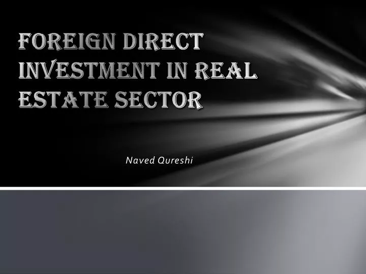 foreign direct investment in real estate sector