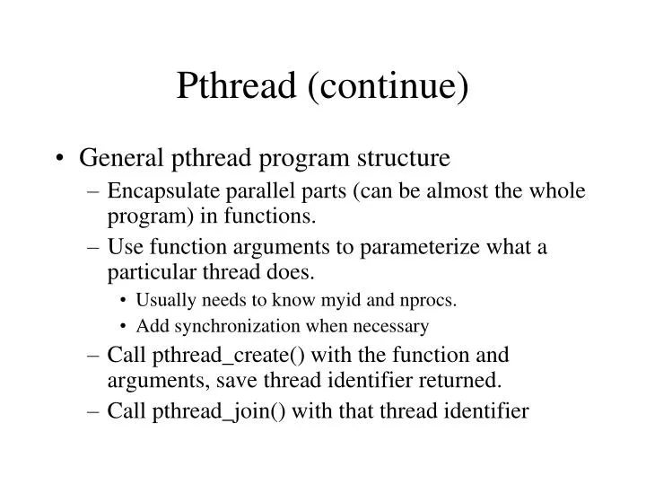 pthread continue
