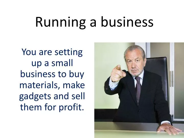 running a business