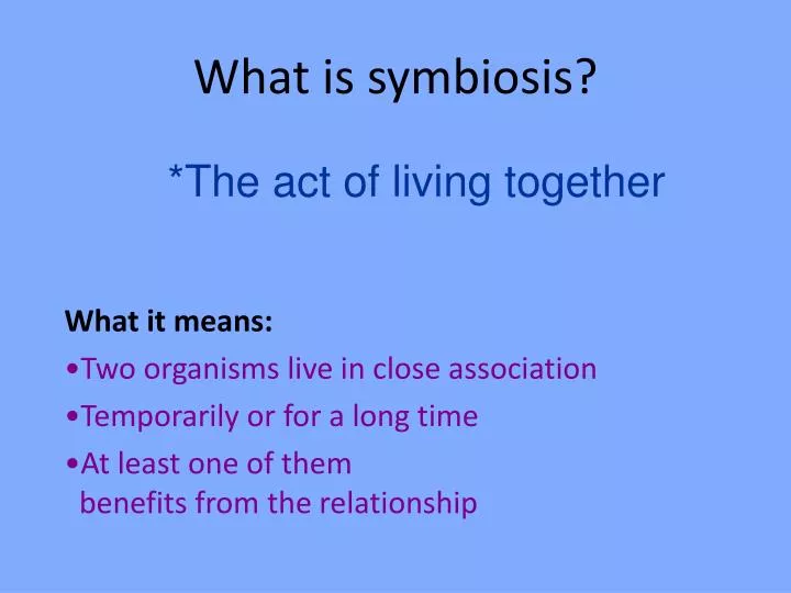 what is symbiosis