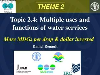 Topic 2.4: Multiple uses and functions of water services