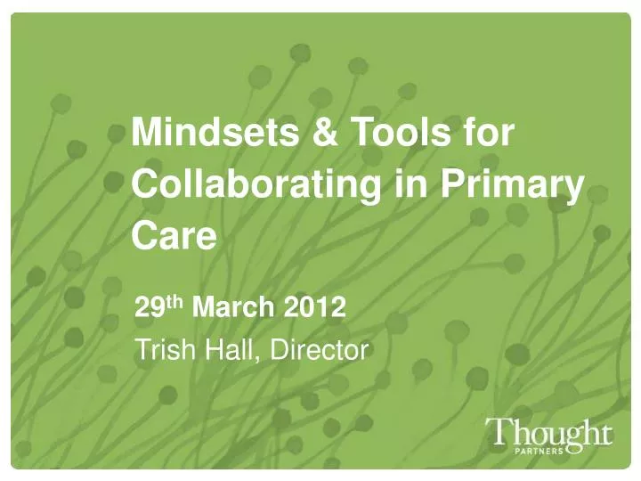 mindsets tools for collaborating in primary care