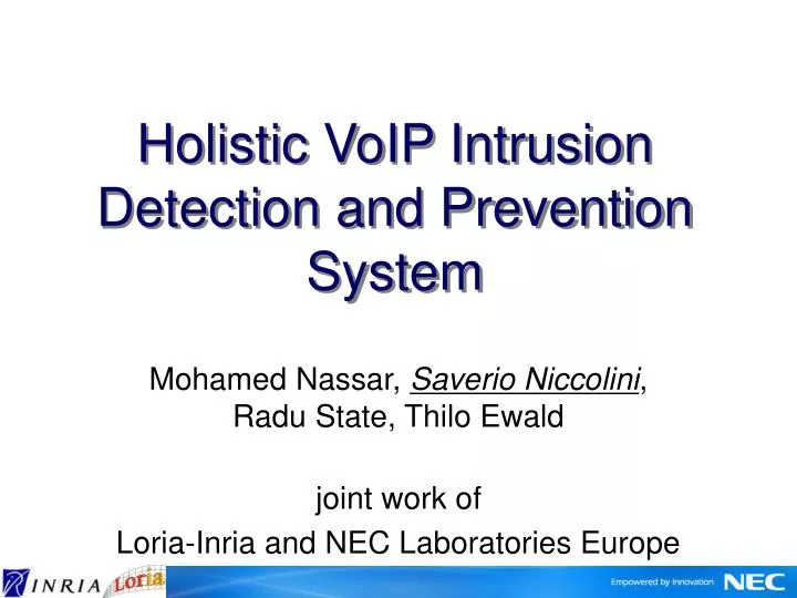 holistic voip intrusion detection and prevention system