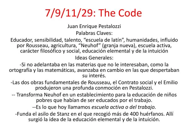 7 9 11 29 the code