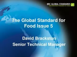 The Global Standard for Food Issue 5