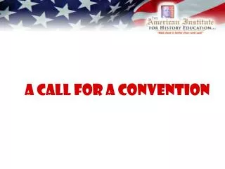 A Call For A Convention