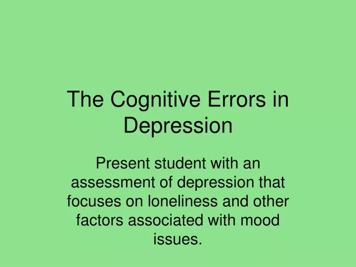 the cognitive errors in depression