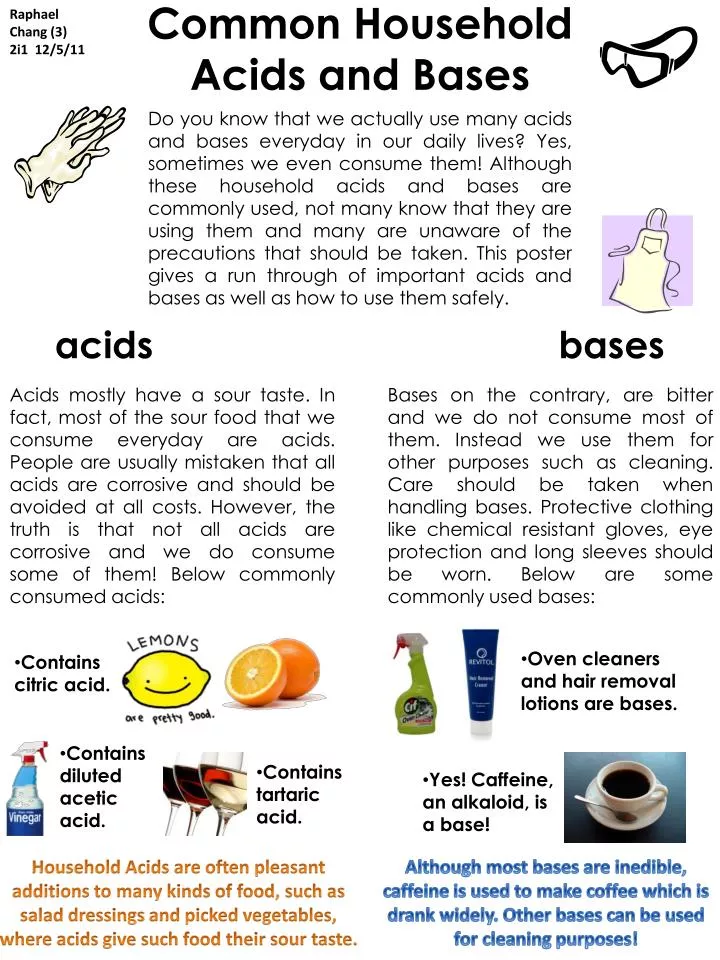 common household acids and bases