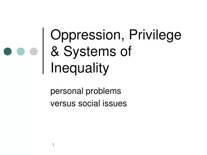 oppression privilege systems of inequality