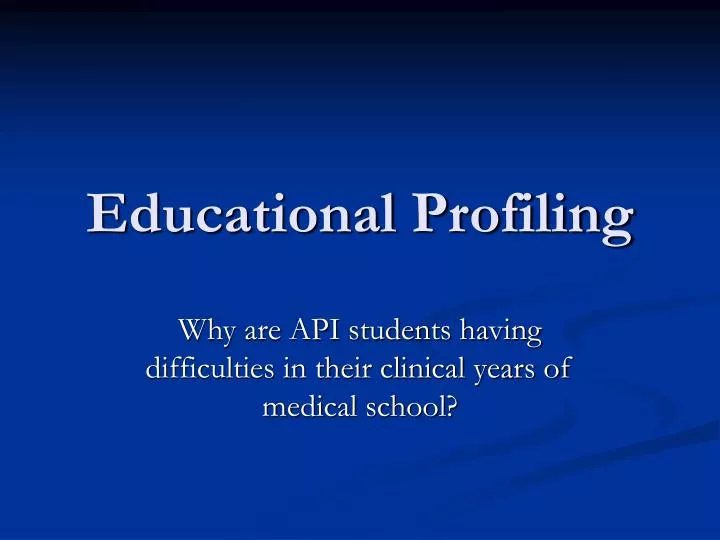 educational profiling