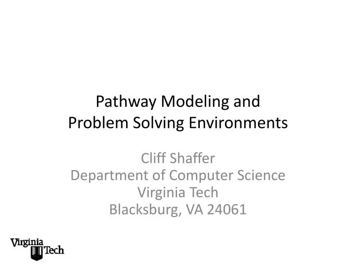 pathway modeling and problem solving environments