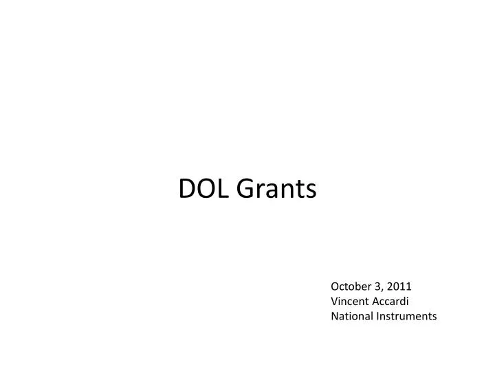 dol grants