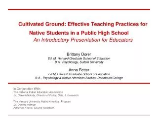 Cultivated Ground: Effective Teaching Practices for Native Students in a Public High School