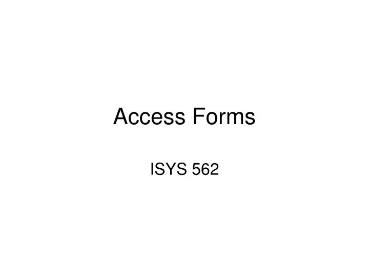 access forms