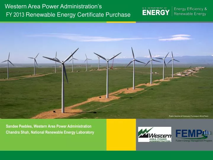 western area power administration s fy 2013 renewable energy certificate purchase