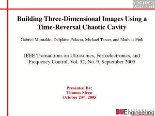 Building Three-Dimensional Images Using a Time-Reversal Chaotic Cavity