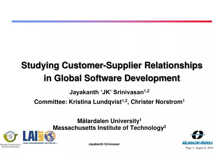 studying customer supplier relationships in global software development