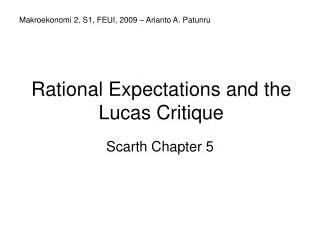 Rational Expectations and the Lucas Critique