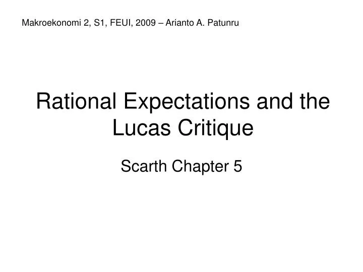 rational expectations and the lucas critique