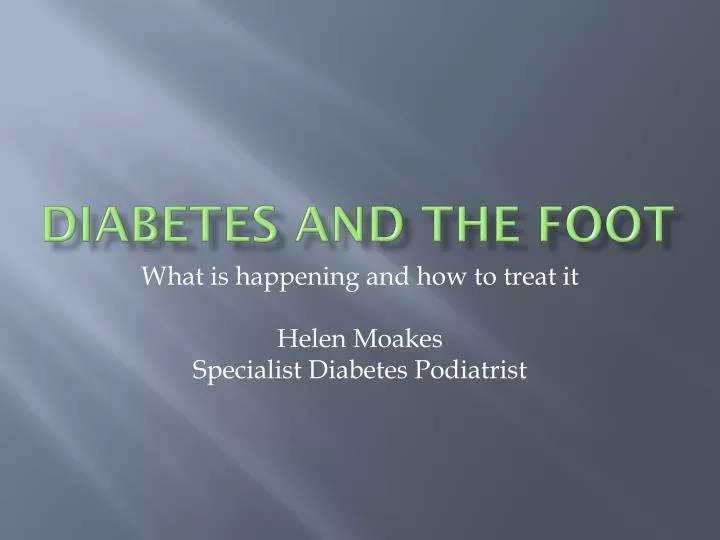 diabetes and the foot