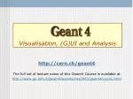 Visualisation, (G)UI and Analysis - slide 1