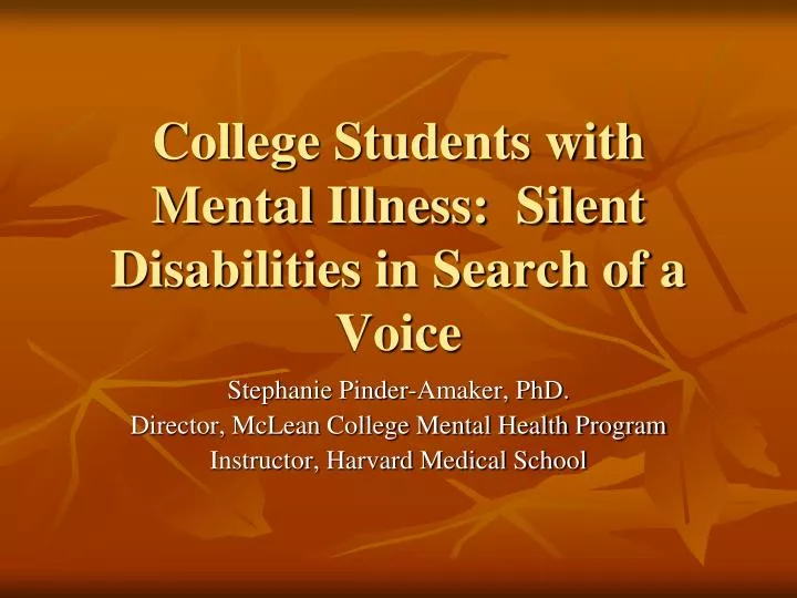 college students with mental illness silent disabilities in search of a voice