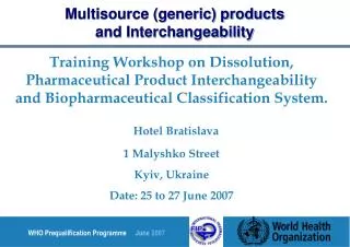 Multisource (generic) products and Interchangeability