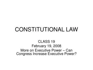 CONSTITUTIONAL LAW