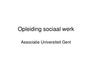 opleiding sociaal werk