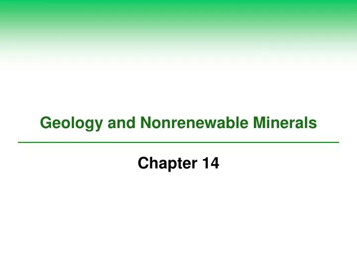 geology and nonrenewable minerals