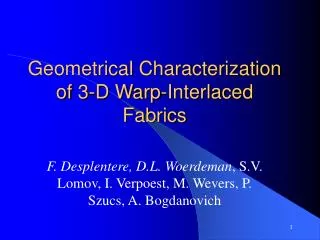Geometrical Characterization of 3-D Warp-Interlaced Fabrics