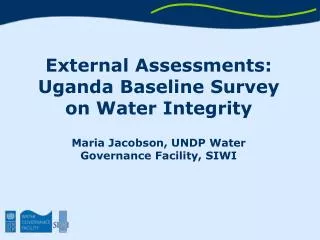 External Assessments: Uganda Baseline Survey on Water Integrity