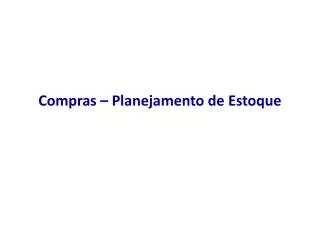 compras planejamento de estoque