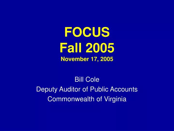 focus fall 2005 november 17 2005