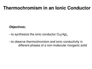 Thermochromism in an Ionic Conductor