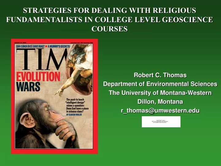 strategies for dealing with religious fundamentalists in college level geoscience courses