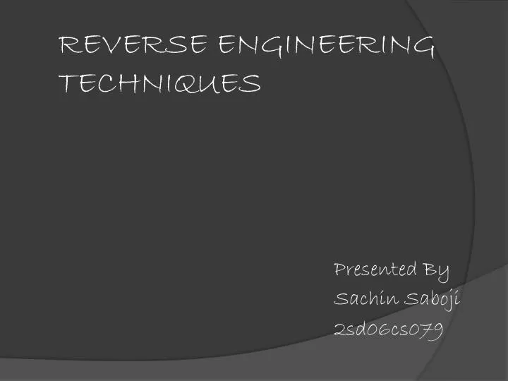 reverse engineering techniques