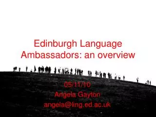 Edinburgh Language Ambassadors: an overview