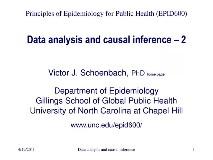 data analysis and causal inference 2