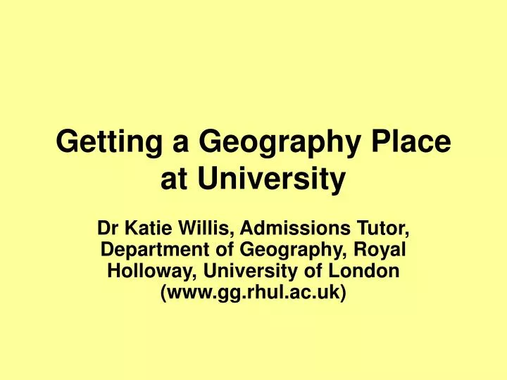 getting a geography place at university