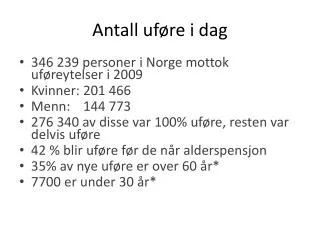 antall uf re i dag
