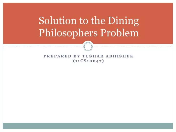 solution to the dining philosophers problem