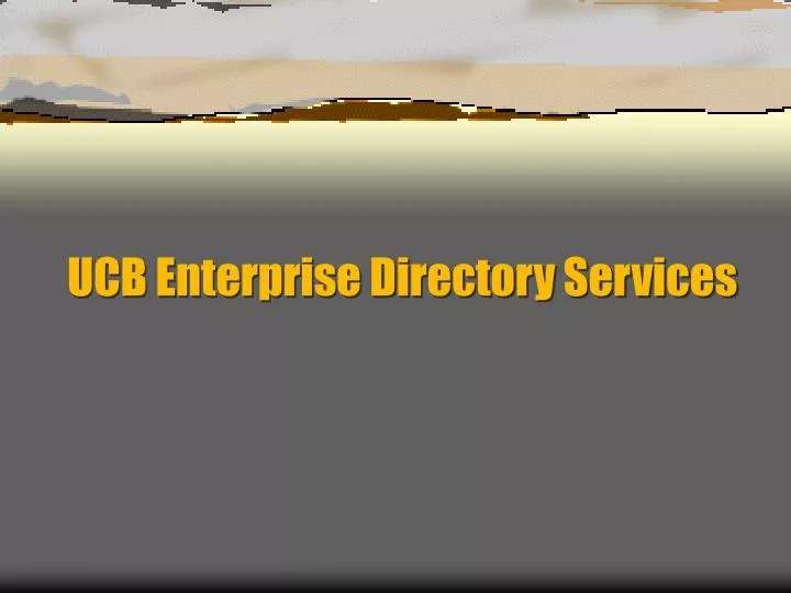 ucb enterprise directory services