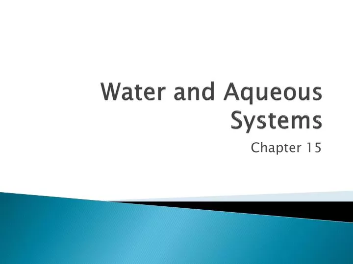 water and aqueous systems