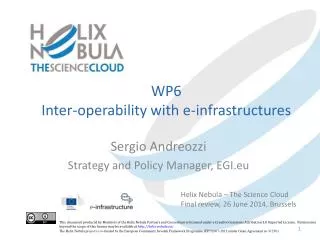 WP6 Inter -operability with e-infrastructures
